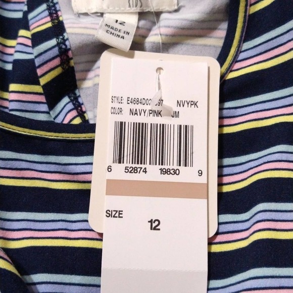 Speechless Girls Navy Striped Flutter Sleeve Dress, Size 12 - Picture 8 of 8